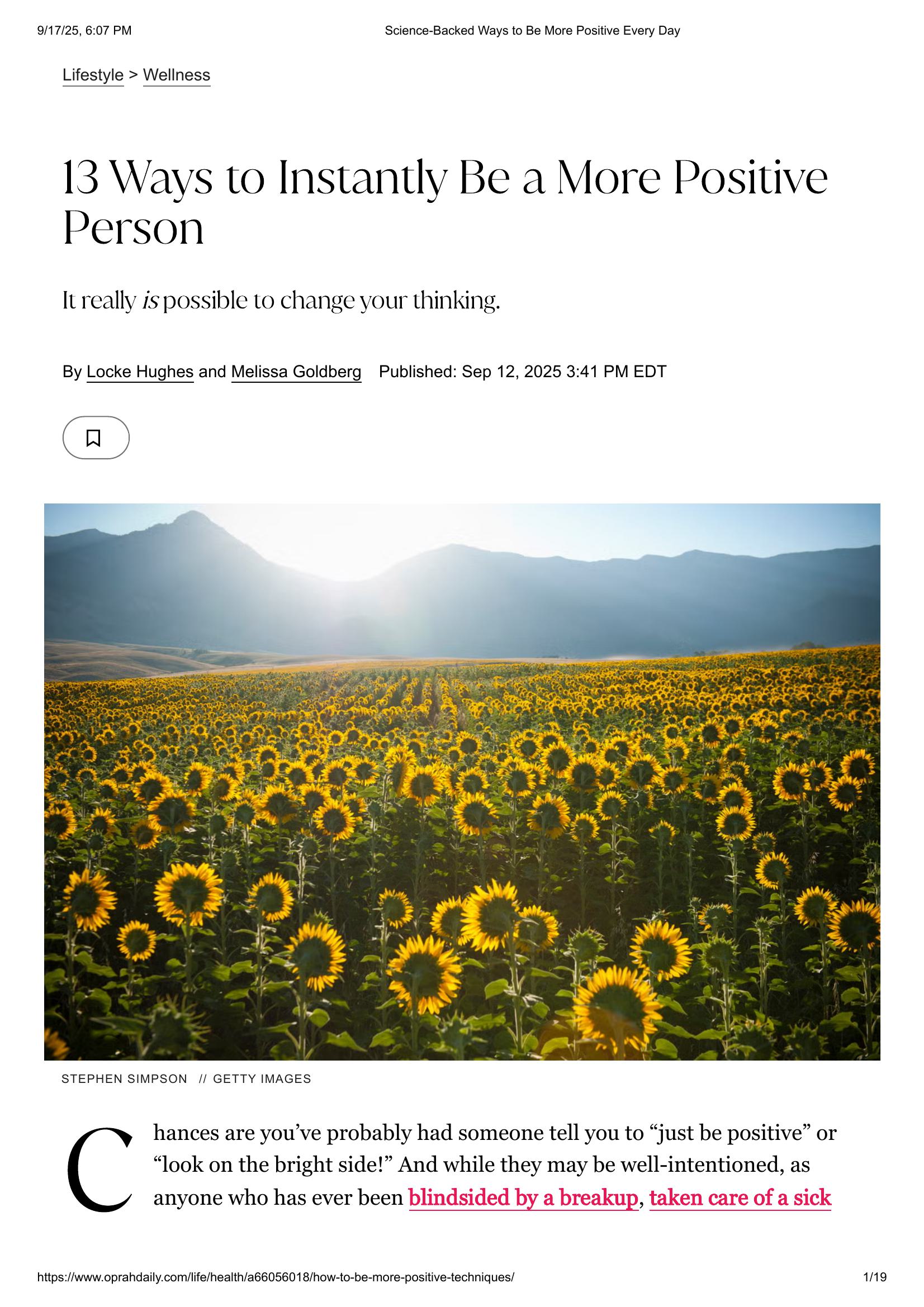 Science-Backed Ways to Be More Positive Every Day